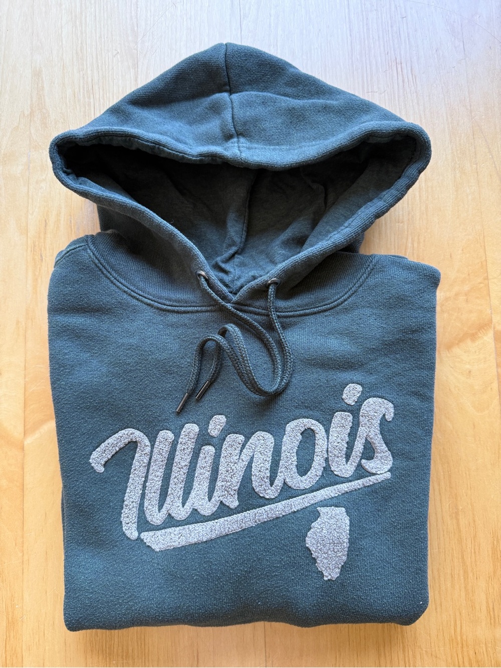 State of Mine Illinois Green Chenille Pullover Hoodie Men’s Medium